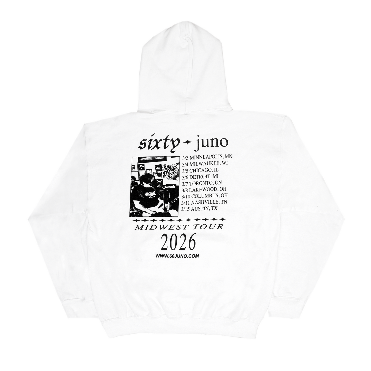 sixty juno Midwest Tour Hoodie (White)